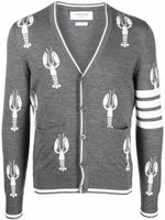 Thom Browne cardigan en maille intarsia - Gris - thumbnail