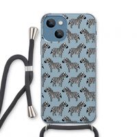 Zebra: iPhone 13 mini Transparant Hoesje met koord
