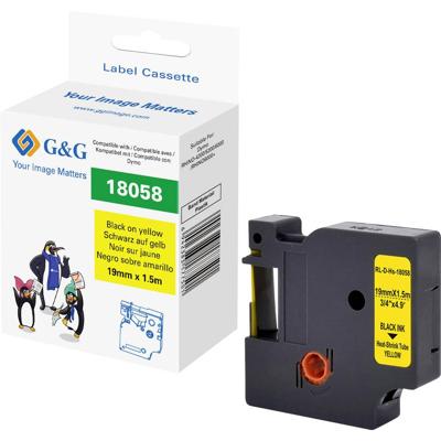 G&G Labeltape Polyolefine Tapekleur: Geel Tekstkleur: Zwart 19 mm 1.5 m
