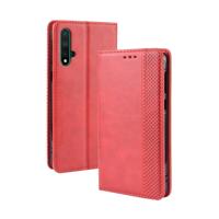 Magnetische gesp retro Crazy Horse textuur horizontale Flip lederen case voor Huawei Nova 5/Nova 5 Pro met houder & card slots & Photo Frame (rood)