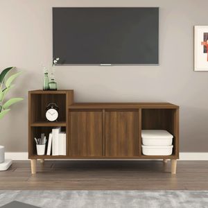 Tv-meubel 100x35x55 cm bewerkt hout bruineikenkleurig