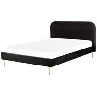 Beliani - FLAYAT - Tweepersoonsbed - Zwart - 180 x 200 cm - Fluweel