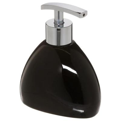 5Five Zeeppompje/dispenser - keramiek - zwart - 300 ml - navulbaar - toilet/badkamer/keuken