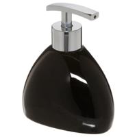 5Five Zeeppompje/dispenser - keramiek - zwart - 300 ml - navulbaar - toilet/badkamer/keuken