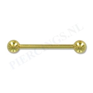 Barbell goud kleur 20 mm