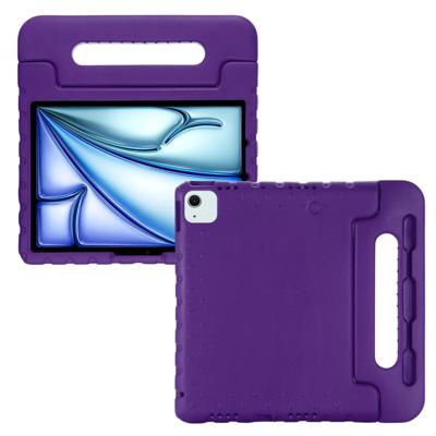 Lunso iPad Air 11 inch (2024/2025) - EVA Schokbestendige Kinderhoes met handvat - Paars