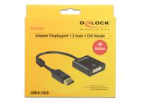 Delock 62599 DisplayPort-kabel DisplayPort / DVI Adapterkabel DisplayPort-stekker, DVI-I 24+5-polige bus 0.20 m Zwart Vergulde steekcontacten
