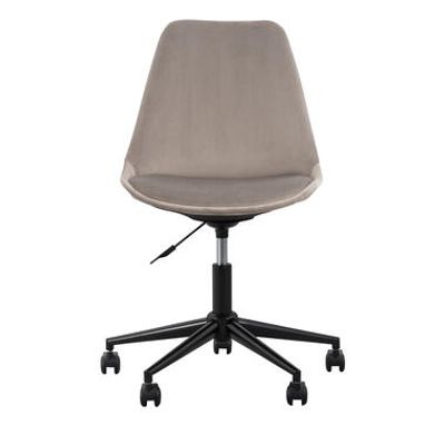 Bureaustoel Senja - velvet - taupe - zwart metaal - Leen Bakker