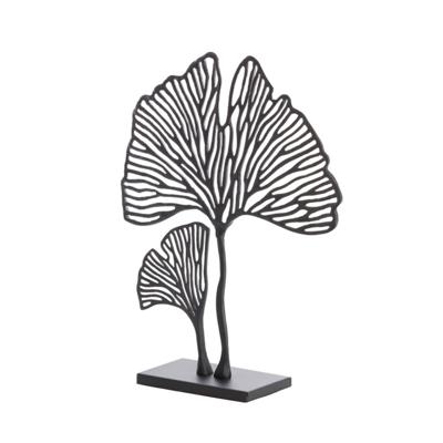 Ornament Leaf mat zwart XXL