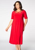 Yoek Jurk met bandjes | Rood | Maat 42/44