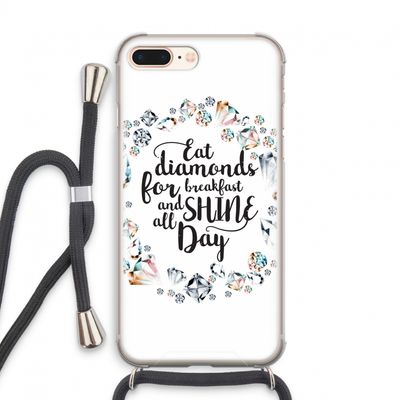 Diamonds: iPhone 7 PLUS Transparant Hoesje met koord