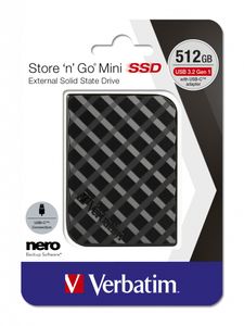 Verbatim Store n Go Mini 512 GB Externe SSD harde schijf (2,5 inch) USB 3.2 Gen 1 (USB 3.0) Zwart 53236