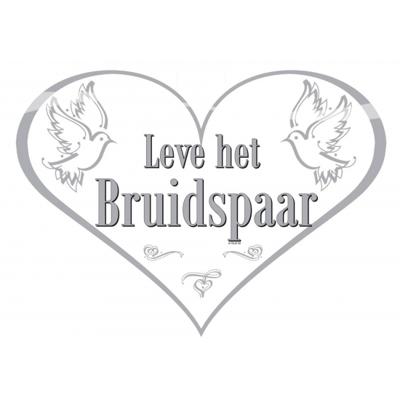 Folat Deurbord bruidspaar - 47 x 33 cm - karton - huwelijk feest versiering