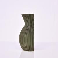 Lily 3D wandvaas 20x13x8cm Groen Metallic