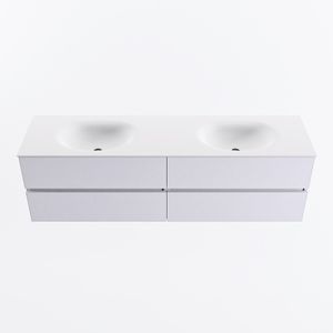 MONDIAZ VICA 170cm badmeubel onderkast Cale 4 lades. Wastafel MOON dubbel 2 kraangaten, kleur Talc.