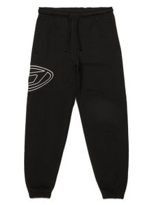 Diesel Kids pantalon de jogging à logo Oval-D brodé - Noir