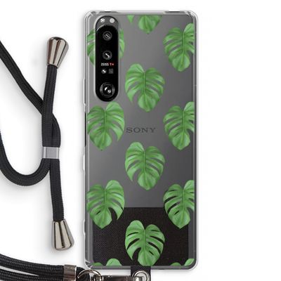 Monstera leaves: Sony Xperia 1 III Transparant Hoesje met koord