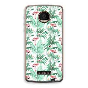 Flamingo bladeren: Motorola Moto Z Force Transparant Hoesje