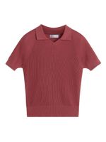 Brunello Cucinelli Kids polo en maille nervurée - Rouge - thumbnail