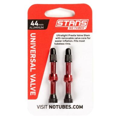 STANS Stan&apos;s valve stem aluminium (pair) - universal, presta - red - 44mm