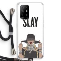 Slay All Day: Oppo A95 5G Transparant Hoesje met koord