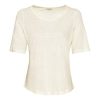 Shirt met korte mouwen van bourette zijdenjersey, natuur Maat: 34