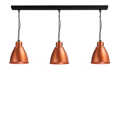 Masterlight Roodkoperen eetkamerlampIndustria 3x27 roodkoper met zwart - 2007-55-55-K-130-3