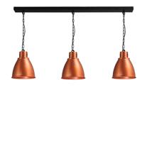 Masterlight Roodkoperen eetkamerlampIndustria 3x27 roodkoper met zwart - 2007-55-55-K-130-3
