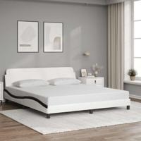 Bedframe "Dover" kunstleer wit en zwart 180x200 cm