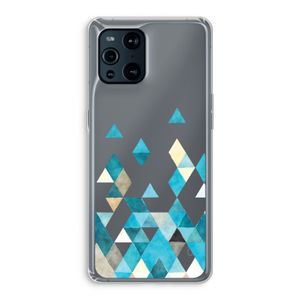 Gekleurde driehoekjes blauw: Oppo Find X3 Transparant Hoesje
