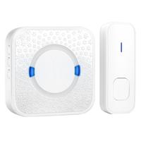 P6-B 110dB draadloze IP55 waterdichte laag vermogen verbruik WiFi deurbel-ontvanger 53 muziekopties ontvanger afstand: 300m(White)