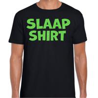 Verkleed T-shirt voor heren - slaap shirt - pyjama party - zwart - glitter groen - themafeest