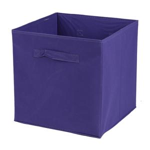 Opbergmand/kastmand Square Box - karton/kunststof - 29 liter - paars - 31 x 31 x 31 cm   -