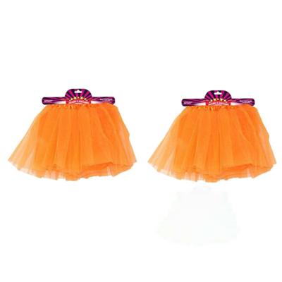 Verkleed tutu rokje - 2x stuks - oranje - voor dames - one size - supporters/koningsdag