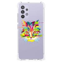 Samsung Galaxy A32 4G | A32 5G Enterprise Editie Stevig | Bumper Hoesje | Cat Color