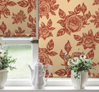 Rolgordijnen woonkamer Roze kant ontwerp