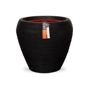 Capi bloempot nature rib taps 42x38 cm zwart kblr362