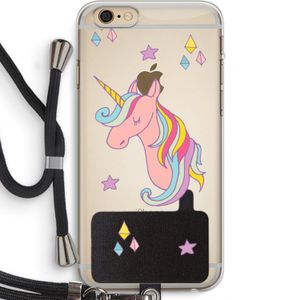 Roze eenhoorn: iPhone 6 PLUS / 6S PLUS Transparant Hoesje met koord