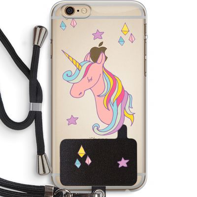 Roze eenhoorn: iPhone 6 PLUS / 6S PLUS Transparant Hoesje met koord