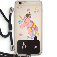 Roze eenhoorn: iPhone 6 PLUS / 6S PLUS Transparant Hoesje met koord
