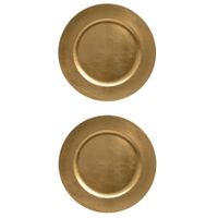 8x stuks diner borden/onderborden goud glimmend 33 cm