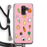 Happy bento friends: Samsung Galaxy J8 (2018) Transparant Hoesje met koord