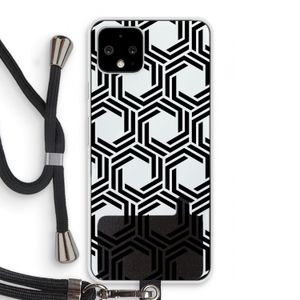 Geometrisch patroon: Pixel 4 Transparant Hoesje met koord