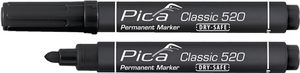 Pica Permanentmarker | zwart | streepbreedte 1-4 mm | ronde punt | 10 stuks - 520/46 - 520/46