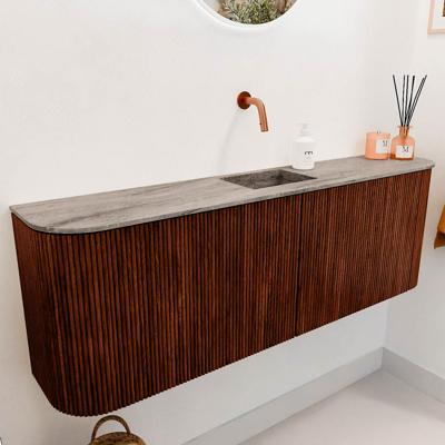 Toiletmeubel Mondiaz Joya Dlux | 123.2 cm | Meubelkleur Ruby | Faye wastafel Oza Wasbak Midden | Zonder kraangat(en)