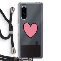 Hartje: Sony Xperia 5 Transparant Hoesje met koord
