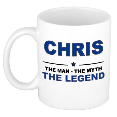 Chris cadeau mok - man myth legend - naam koffiemok - 300 ml - collega - vaderdag Chris cadeau mok - man myth legend - naam koffiemok - 300 ml - collega - vaderdag