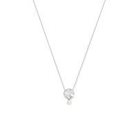 Ketting Rondje zilver-zoetwaterparel wit 1,5 mm 41 + 5 cm