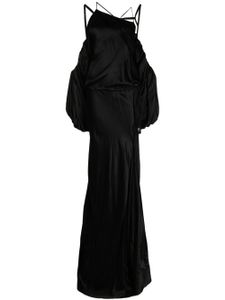 Ann Demeulemeester robe longue drapée - Noir