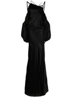 Ann Demeulemeester robe longue drapée - Noir - thumbnail